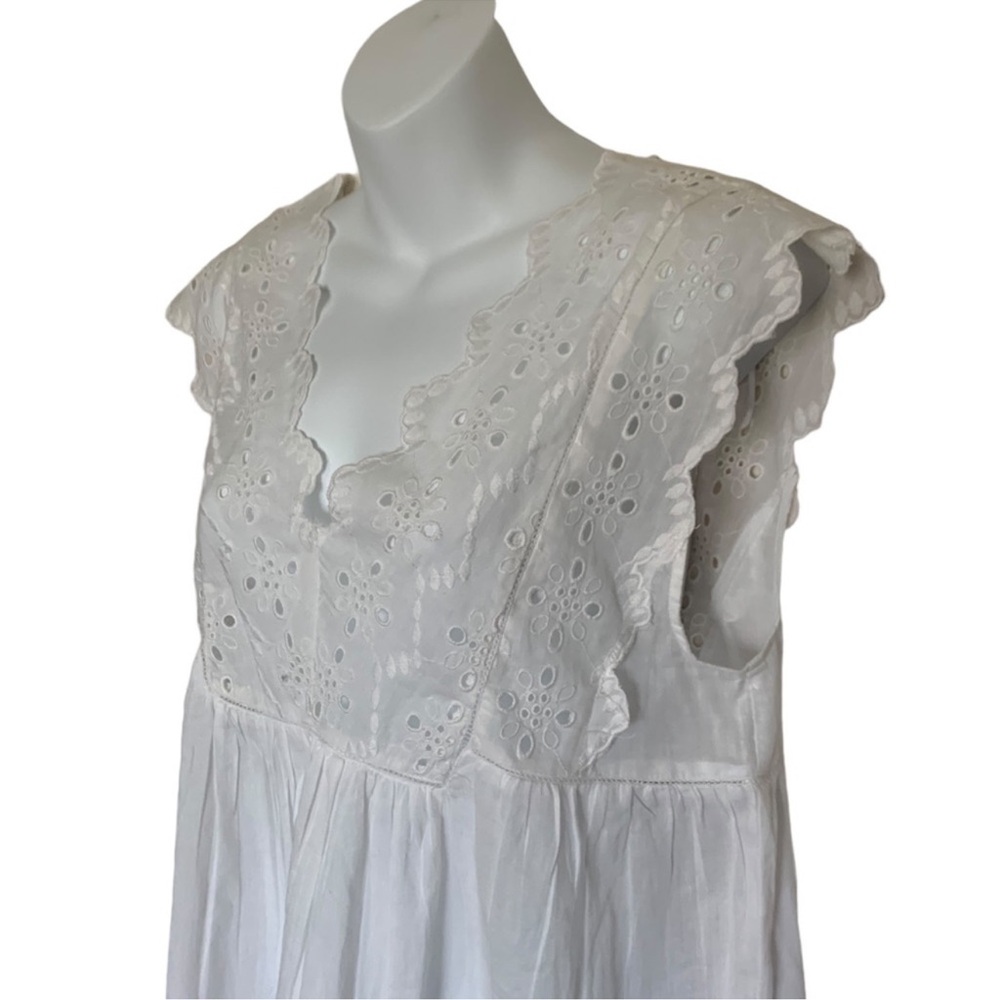 Lucky Brand Womens Eyelet Peasant Blouse Size Medium - Picture 6 of 9
